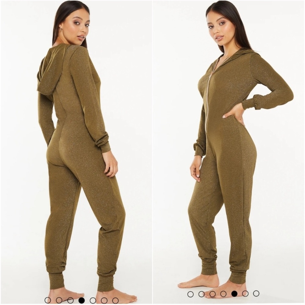 Savage X Fenty Sleep & Shine Hooded Onsie Romper Lounge Pajama Sparkle 575